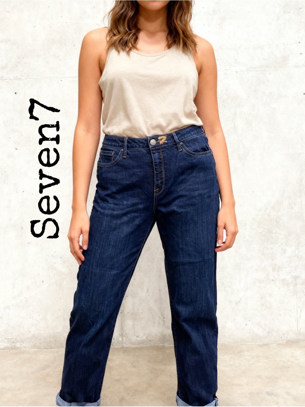 Seven7 
Dark Indigo Boyfriend Jeans